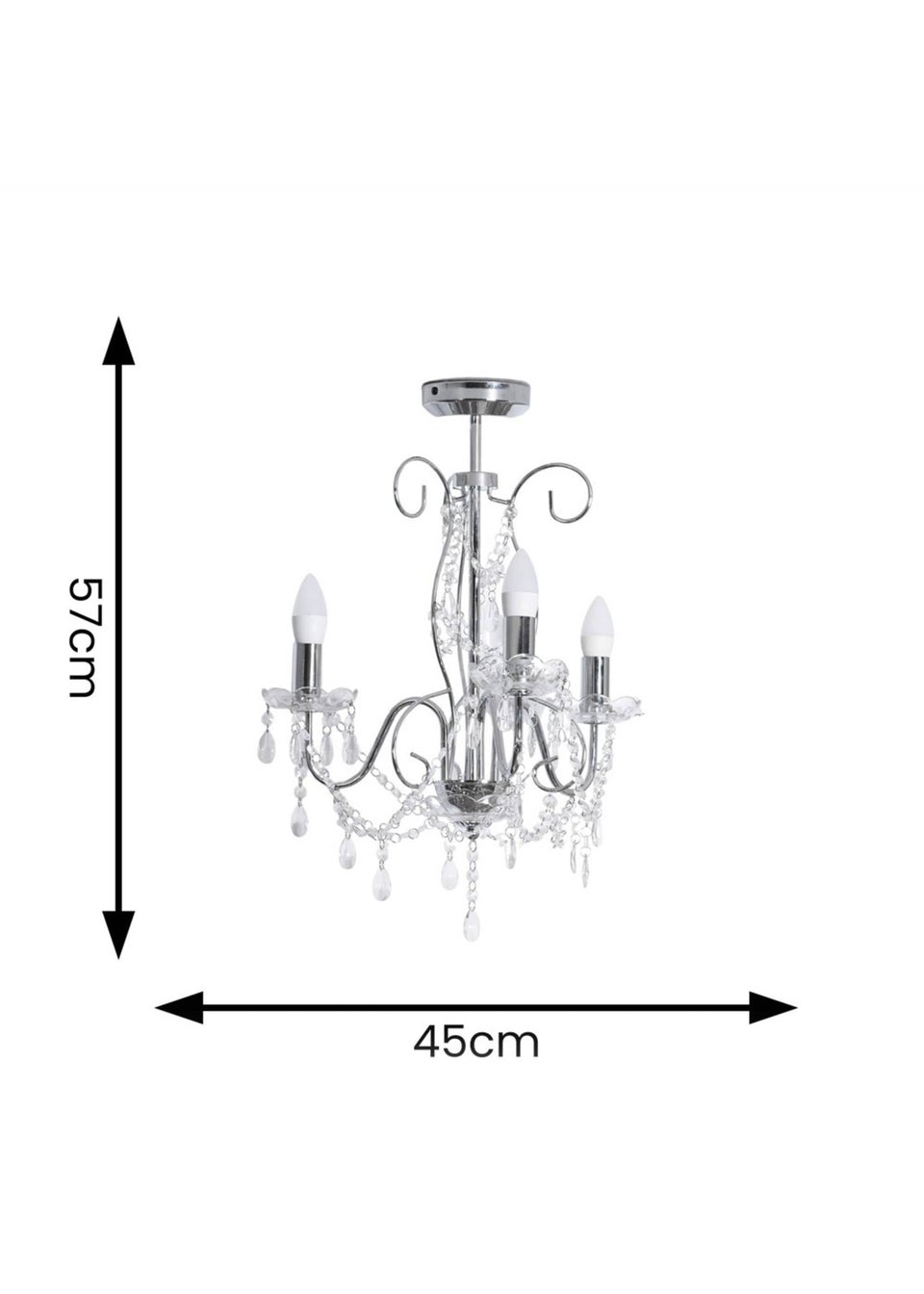 ValueLights Viscount  Silver Pendant Light (57cm x 45cm x 45cm)