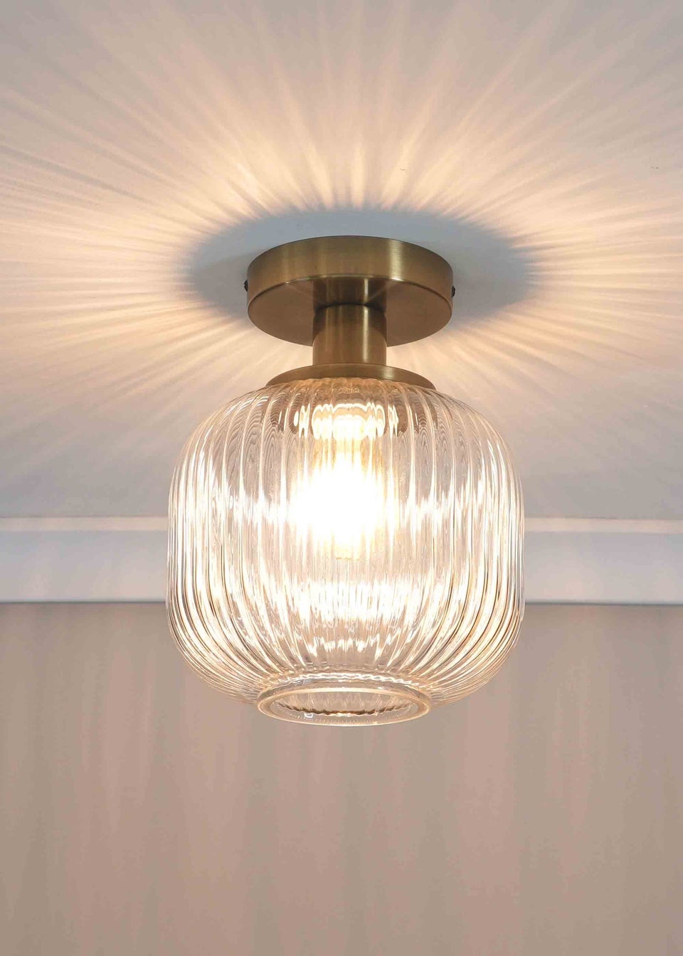 ValueLights Calpe Gold Wall Light with White Oval Shade