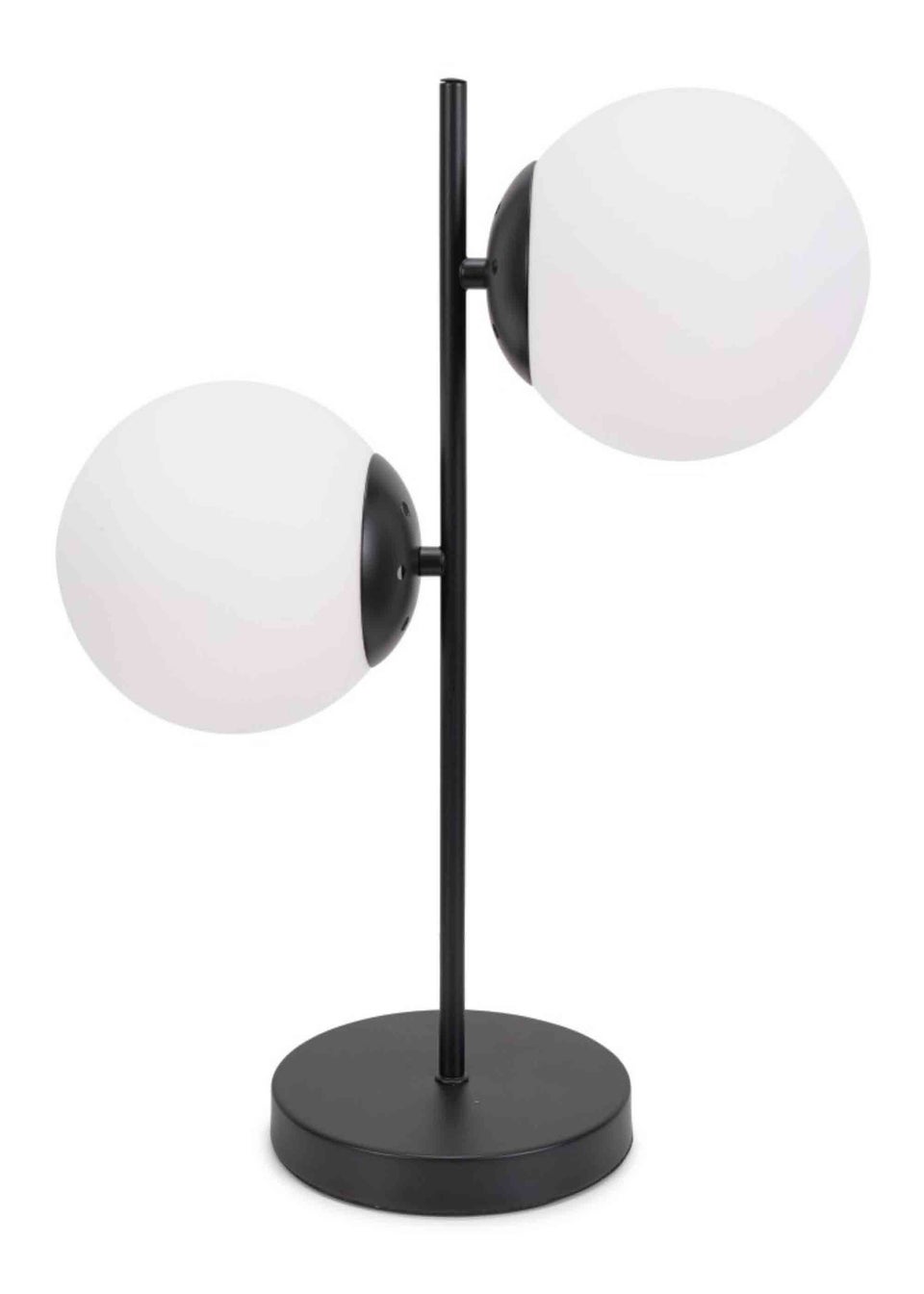 ValueLights Jas  Black Table Lamp with White Globe Shade