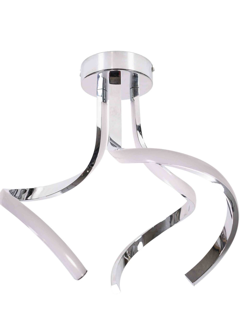 ValueLights Infinity Silver Flush Light with White  Shade Integrated LED (38cm x 35cm x 34.5cm)