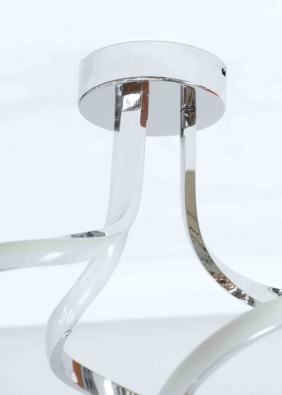 ValueLights Infinity Silver Flush Light with White  Shade Integrated LED (38cm x 35cm x 34.5cm)