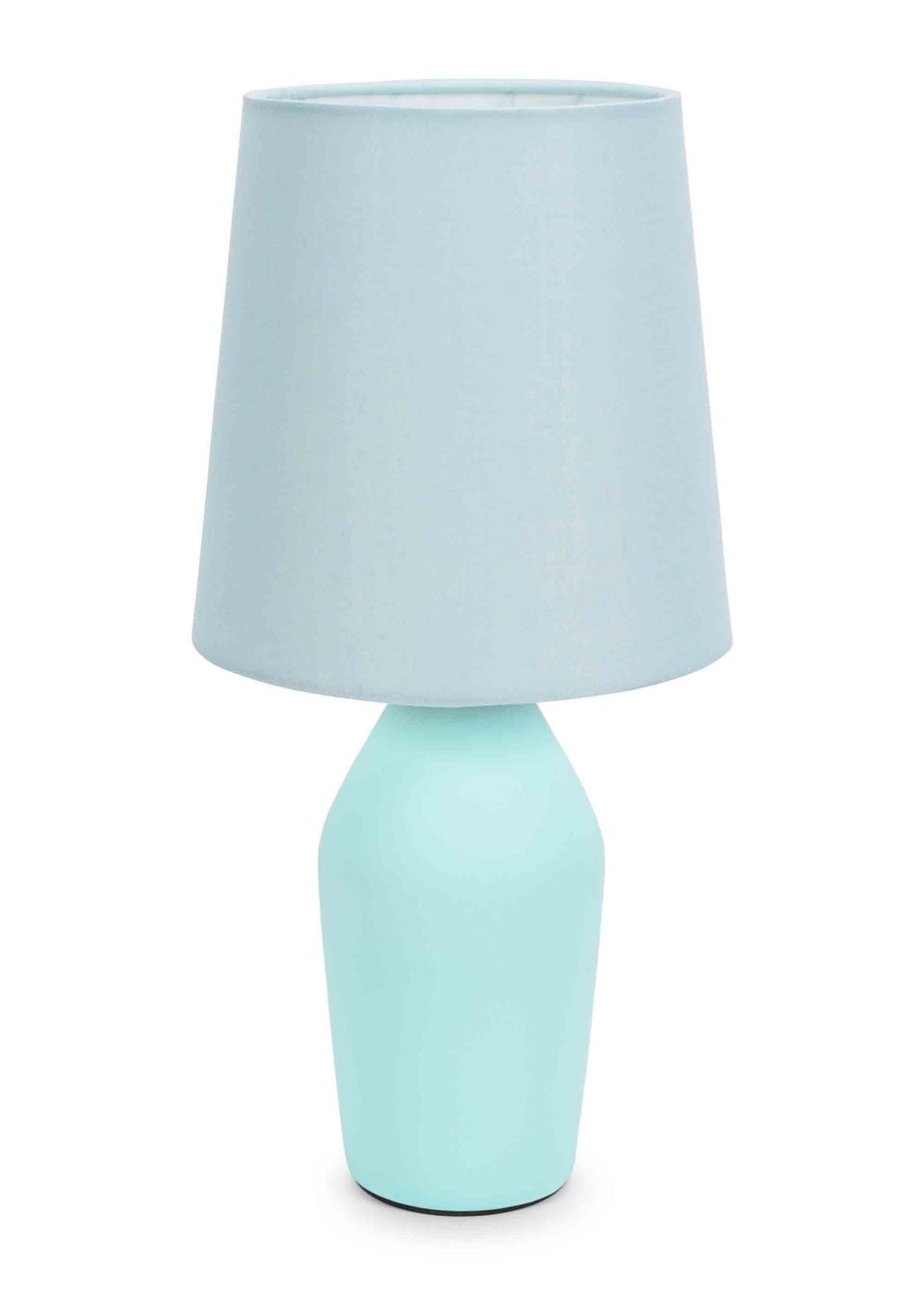 ValueLights Arlo Matte Blue Table Lamp with Blue Tapered Shade