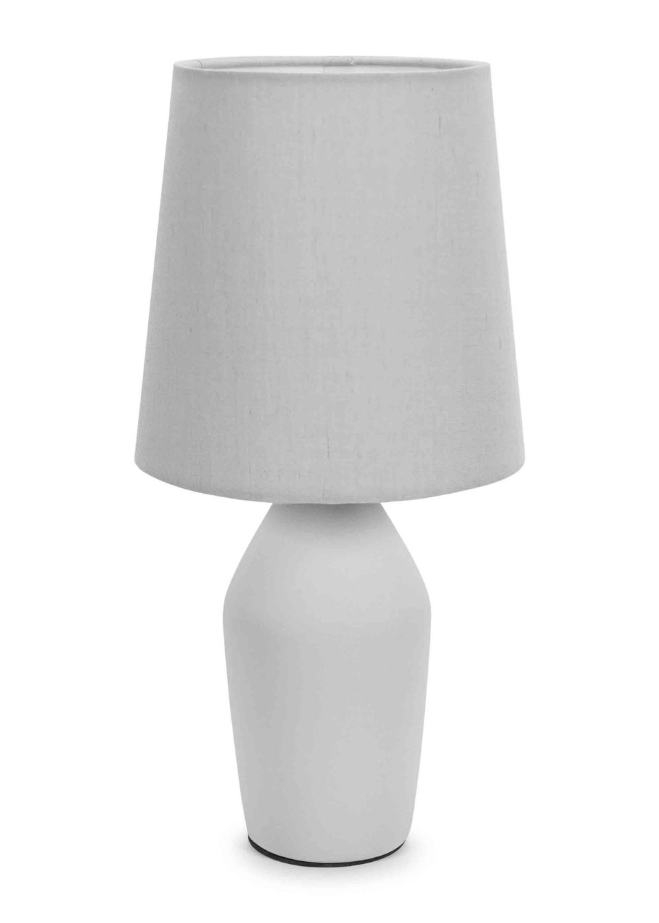 ValueLights Arlo Matte Grey Table Lamp with Grey Tapered Shade