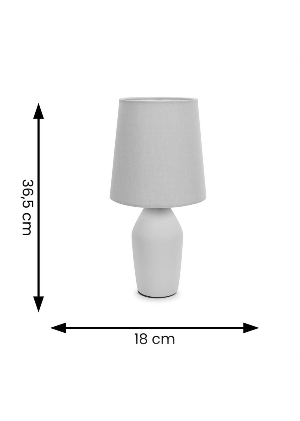 ValueLights Arlo Matte Grey Table Lamp with Grey Tapered Shade