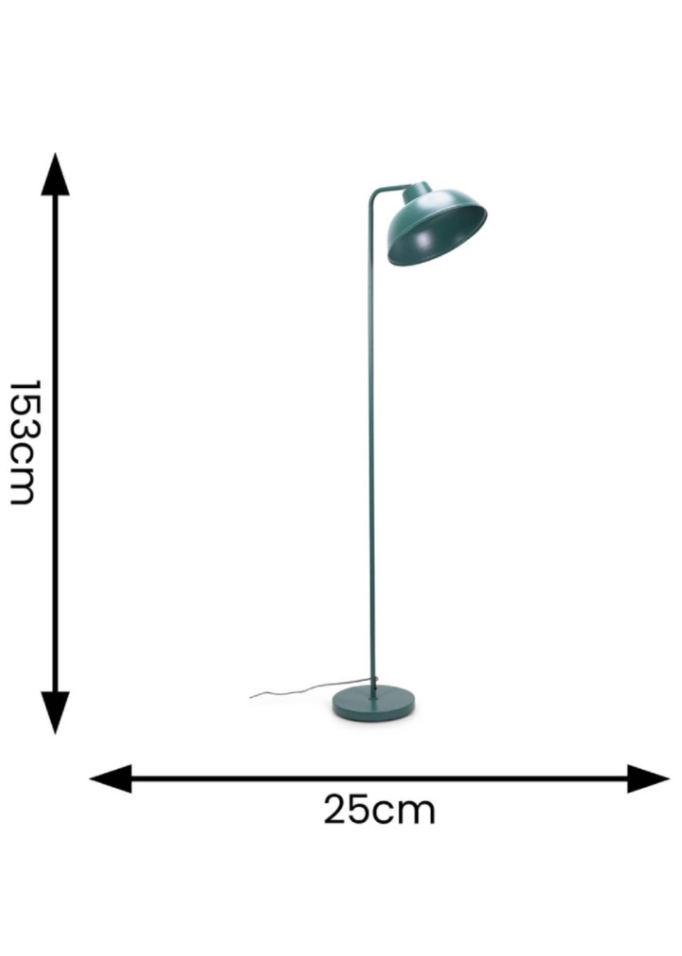 ValueLights Morris Matte Teal Floor Lamp with Teal Dome Shade