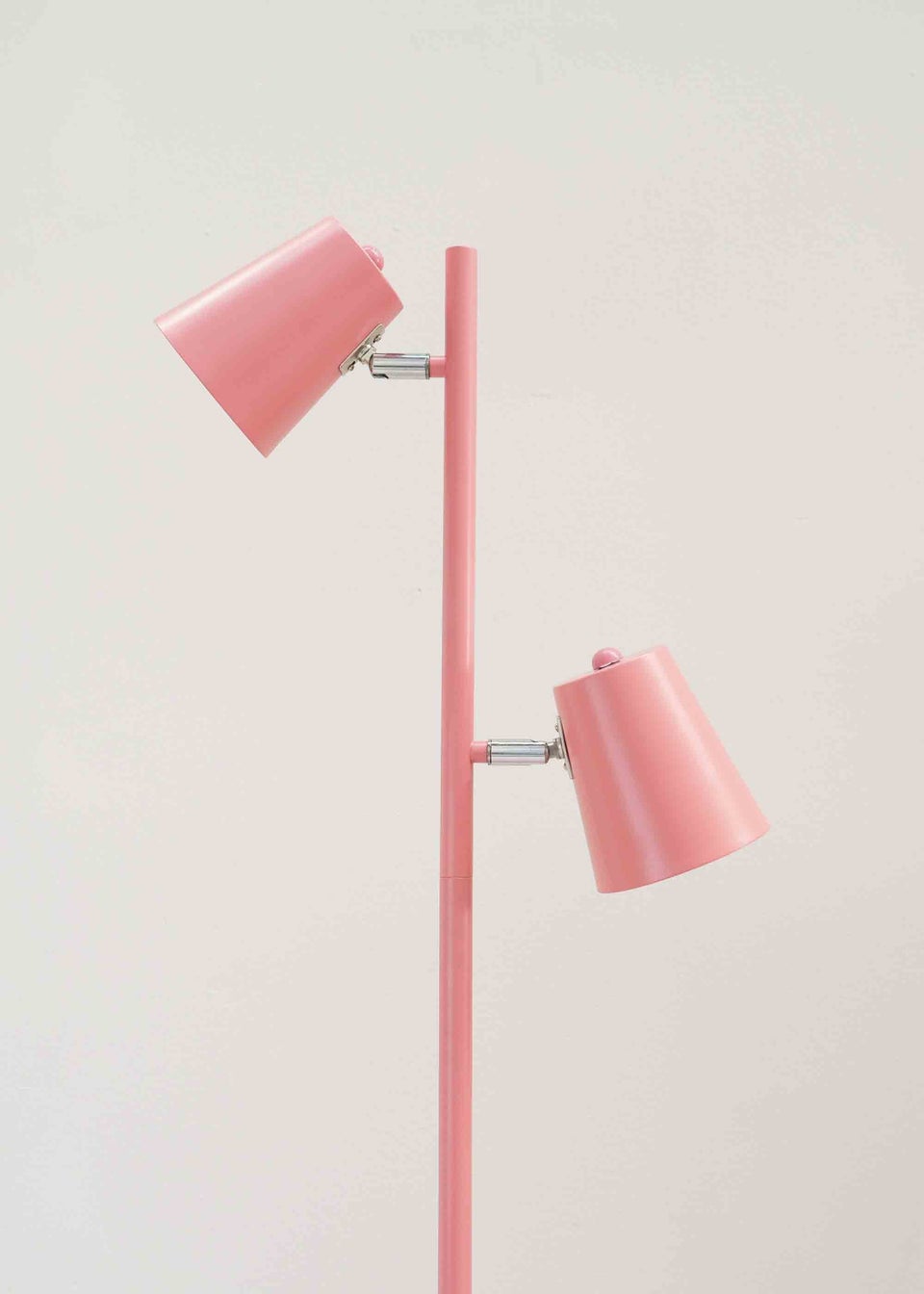 ValueLights Bibi Gloss Pink Floor Lamp with Pink Tapered Shade