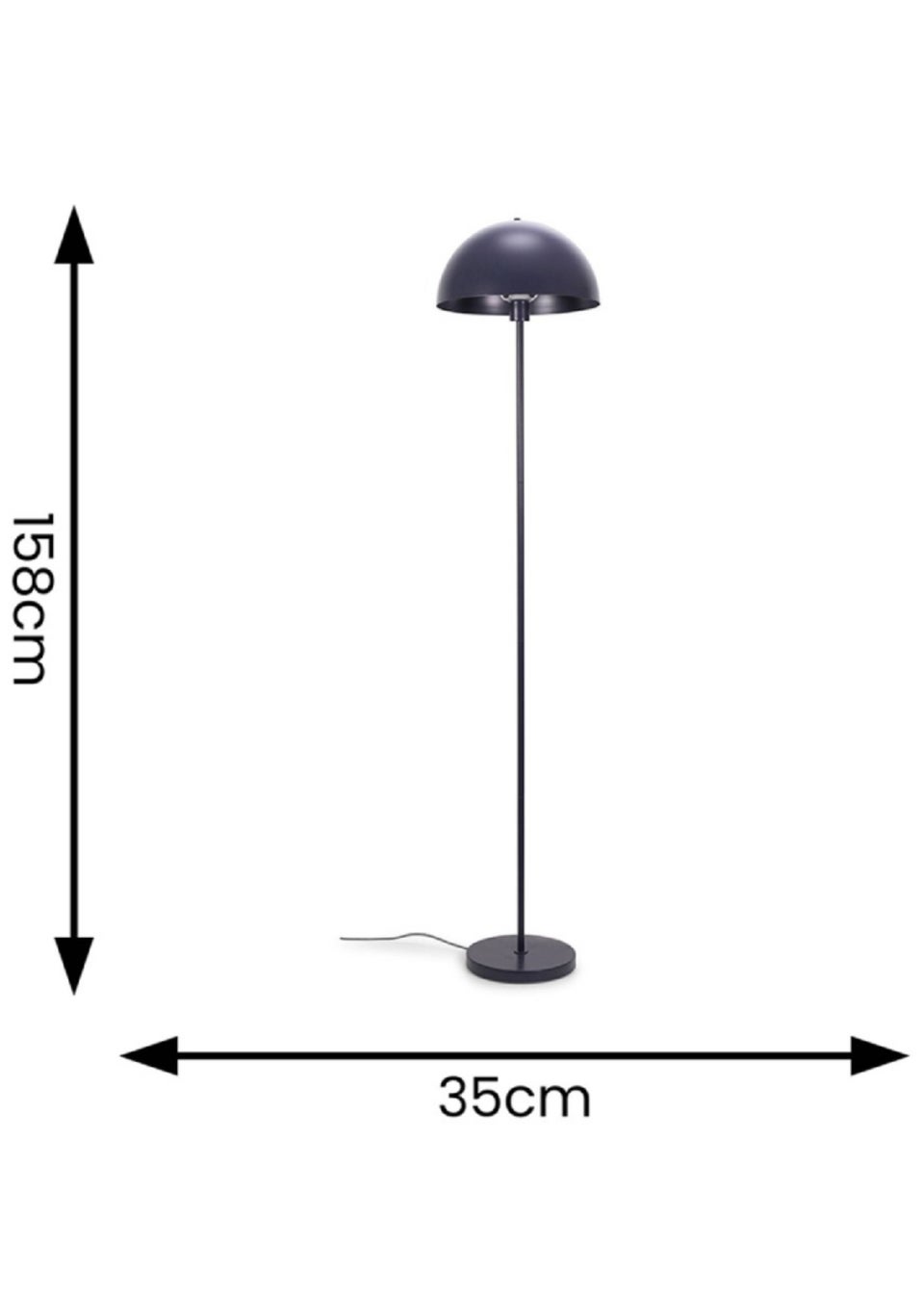 ValueLights Stassi Matte Blue Floor Lamp with Blue Dome Shade