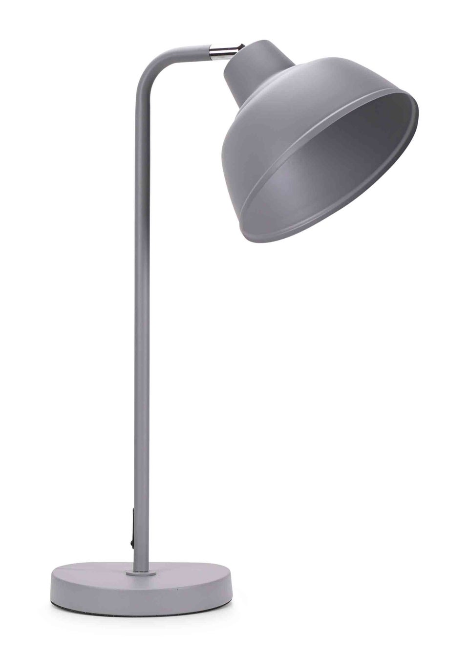 ValueLights Morris Matte Grey Table Lamp with Grey Dome Shade