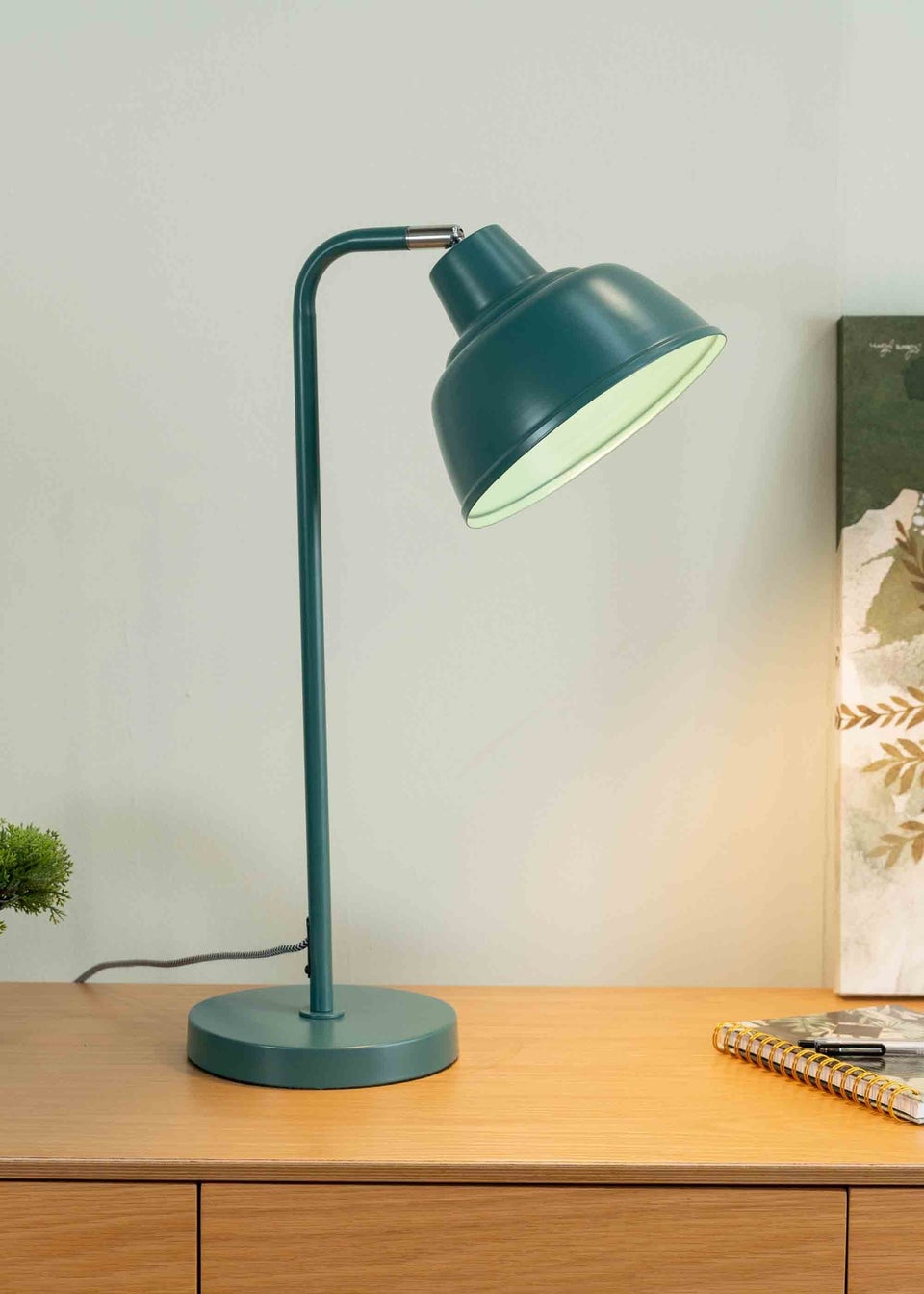 ValueLights Morris Matte Teal Table Lamp with Teal Dome Shade