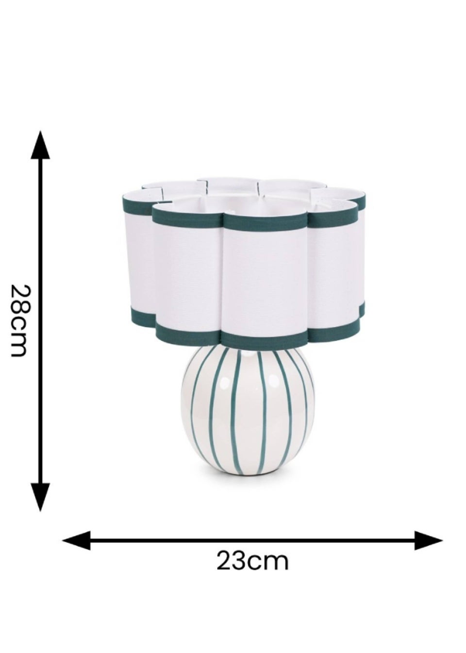 ValueLights Rohan Gloss Green Table Lamp with Cream Drum Shade