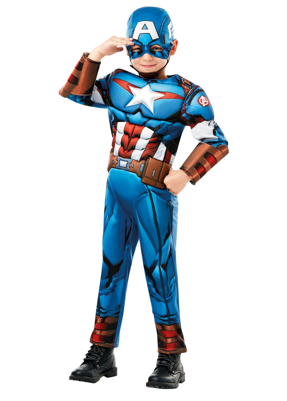 Captain America Fancy Dress Costume Deluxe (3-8 yrs)
