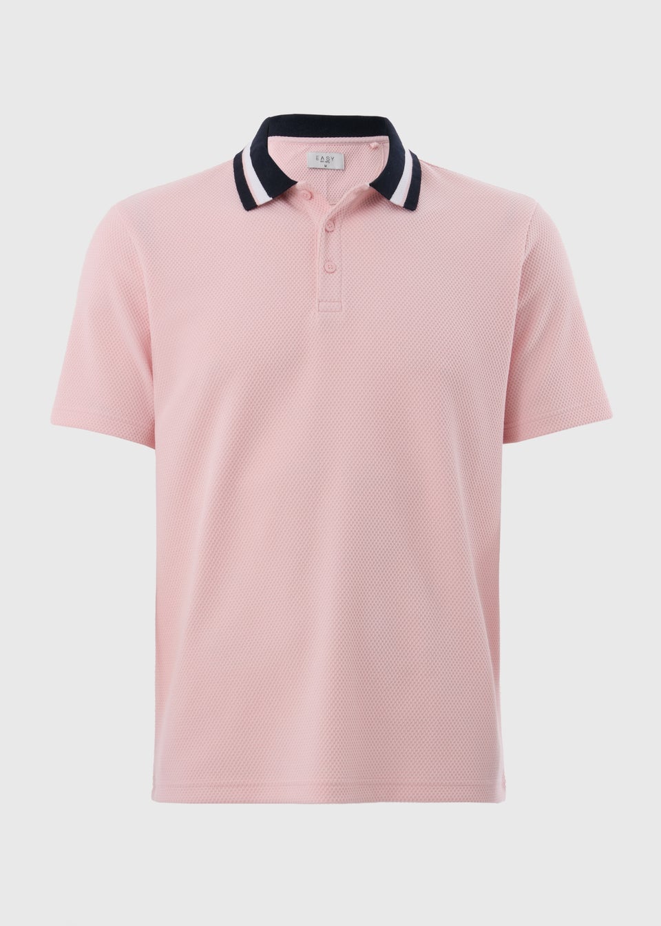 Pink Textured Tipped Polo Shirt