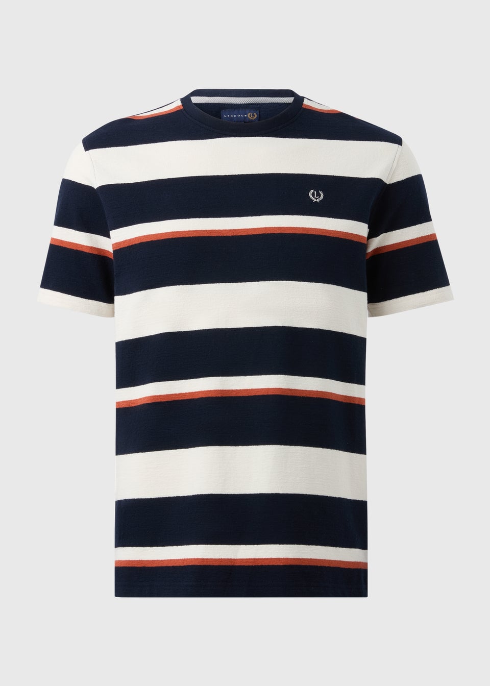Lincoln Navy Stripe Design T-Shirt