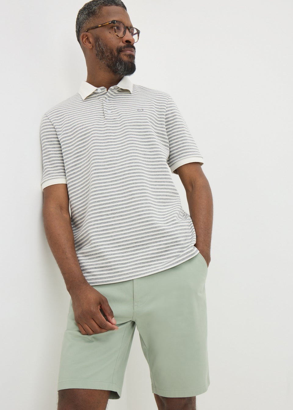 Lincoln Grey Stripe Polo Shirt