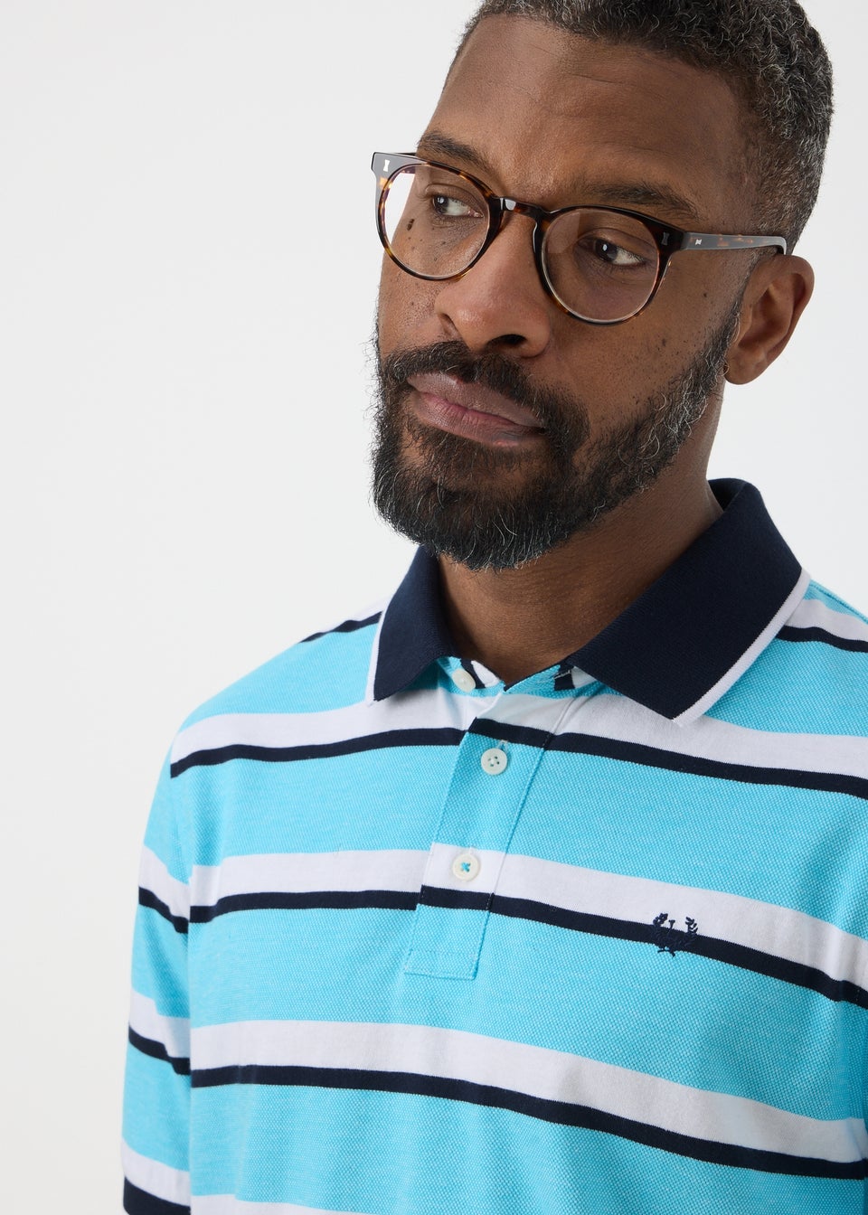 Lincoln Bright Blue Striped Polo Shirt