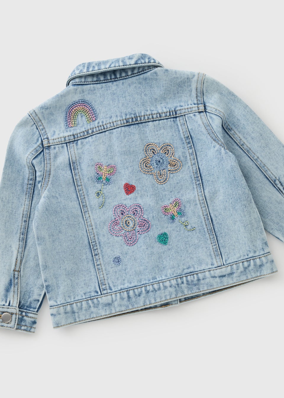 Girls Embroidered Washed Denim Jacket (1-7yrs)