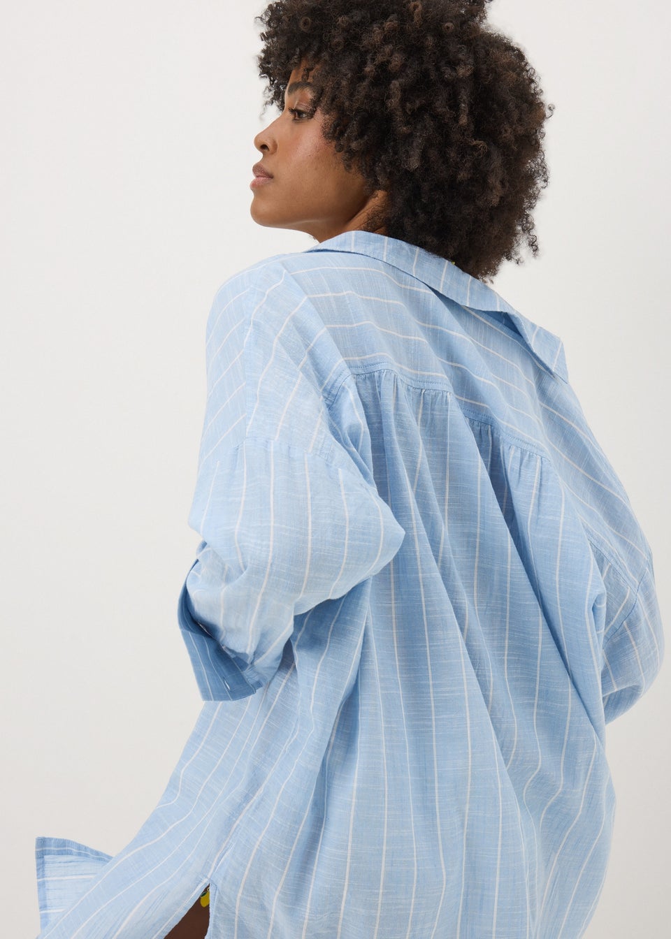 Blue Striped Beach Shirt