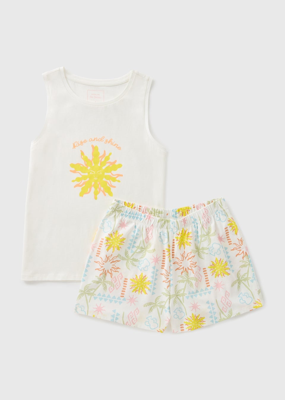 White Solice Vest & Shorts Pyjama Set