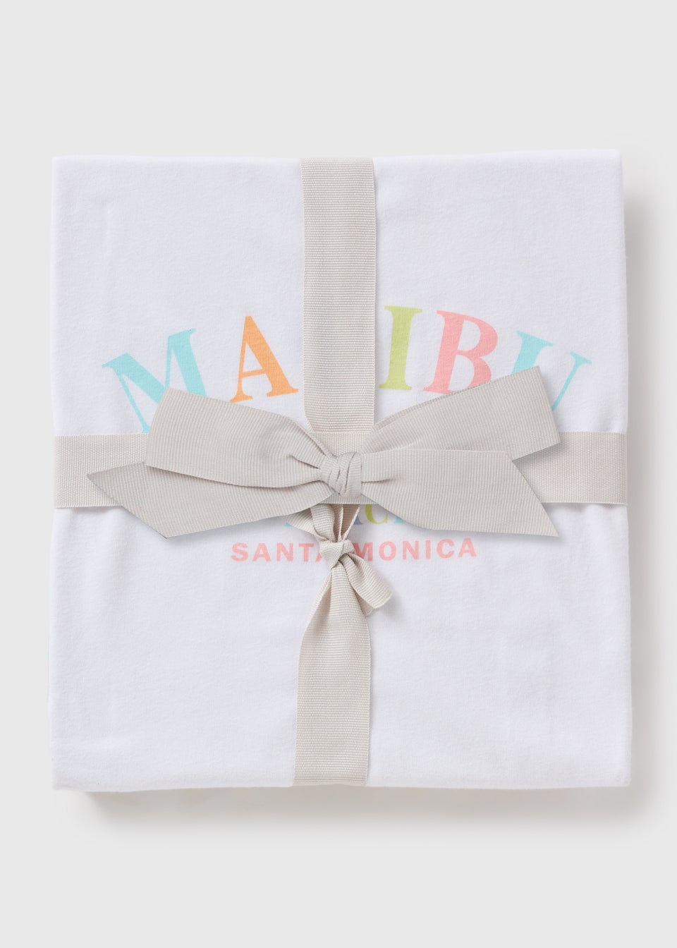 White Malibu Stripe Shorts & T-Shirt Pyjama Set