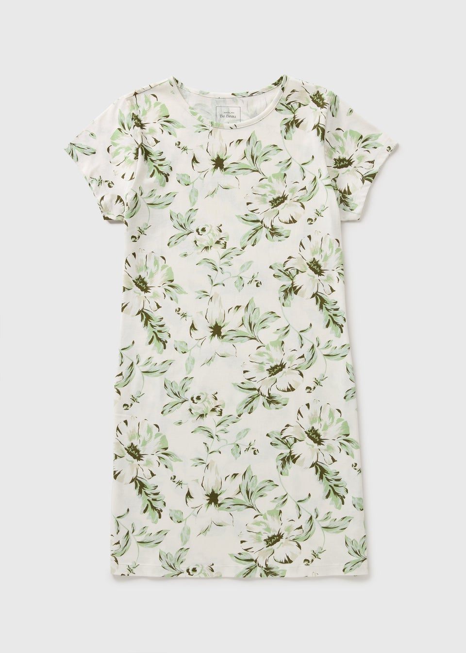 Green Floral Print T-Shirt Nightie