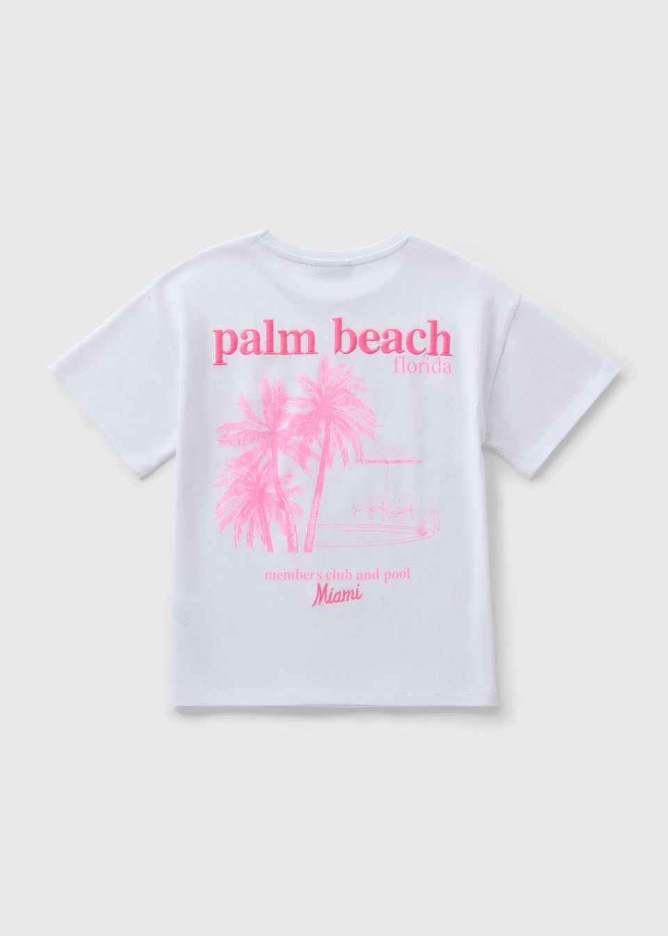 Girls White Palm Beach T-Shirt (7-15yrs)