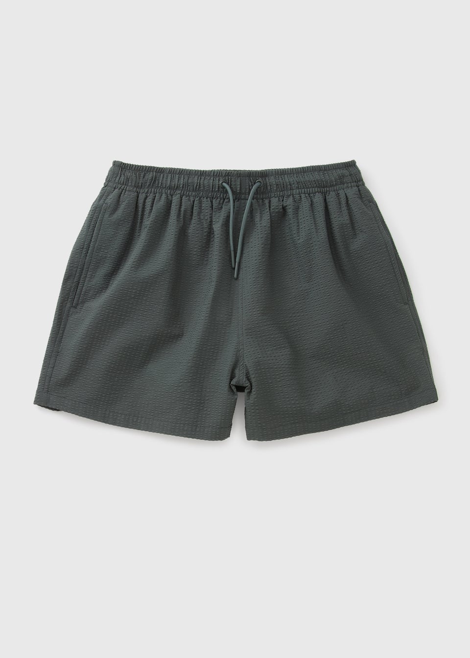 Teal Seersucker Swim Shorts