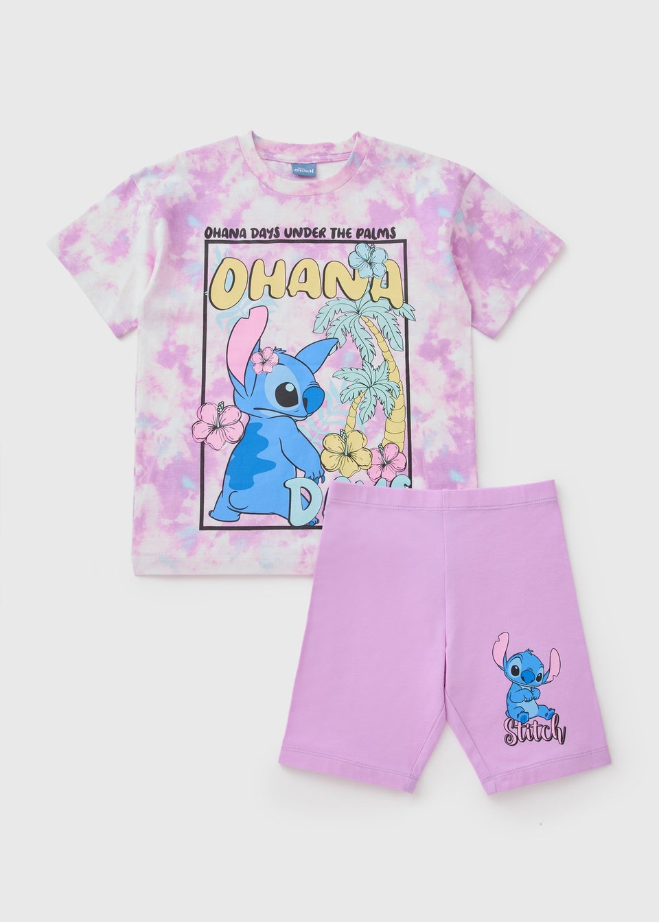 Girls Lilac Stitch T-Shirt & Shorts Set (4-13yrs)