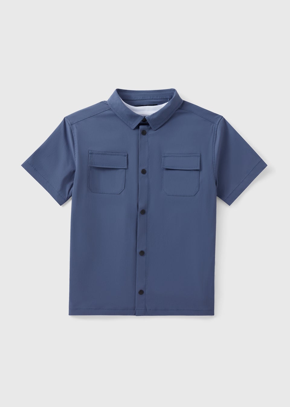 Boys Blue Shirt & Tee Set (7-15yrs)