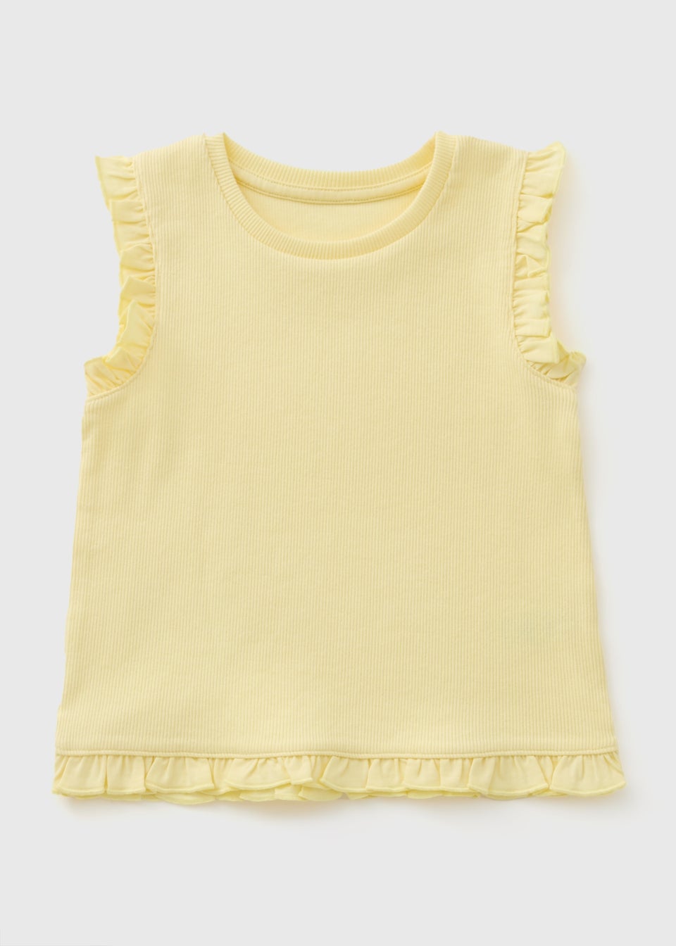 Girls Yellow Frill Ribbed Vest (1-7yrs)