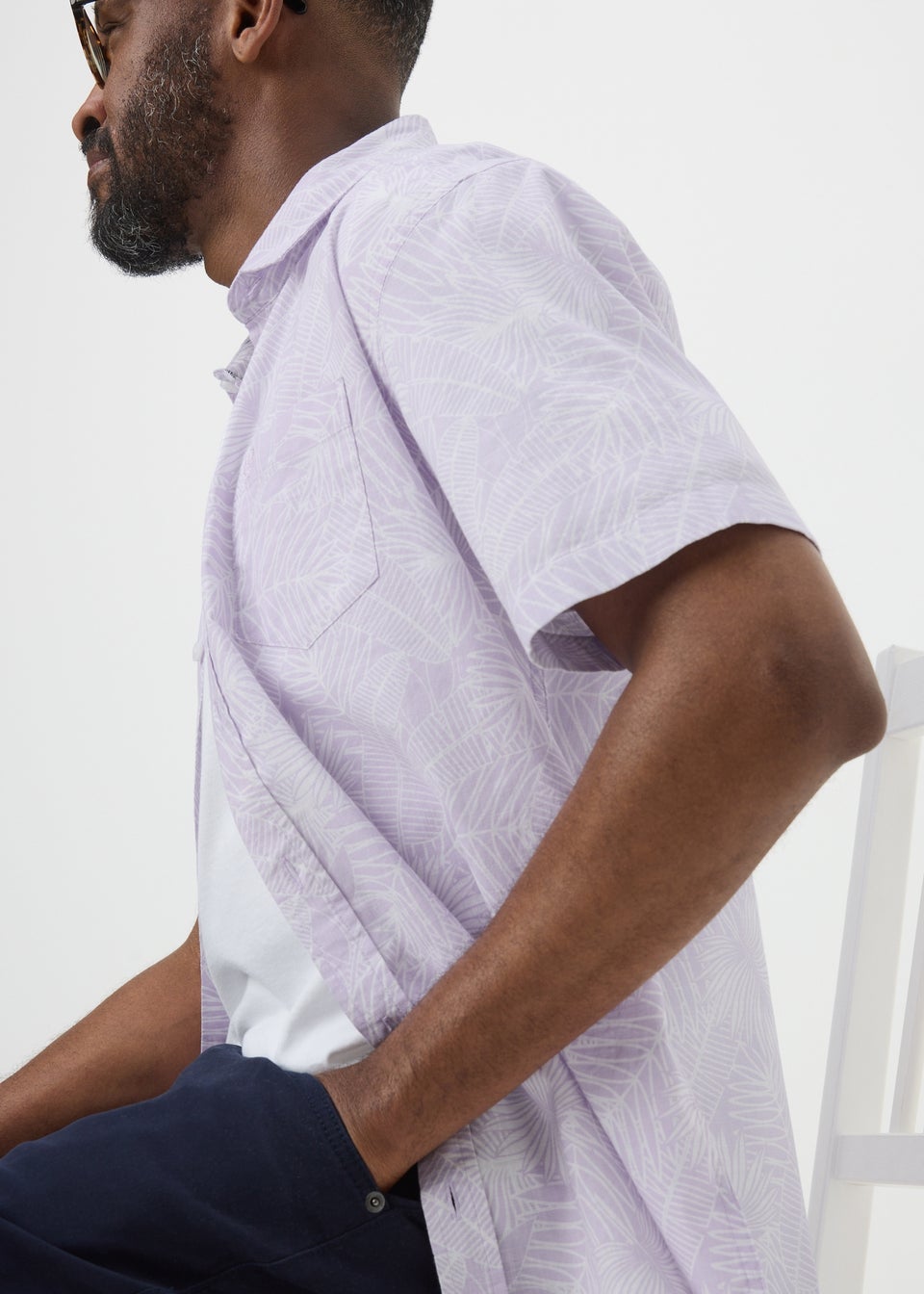 Lilac Hawaiian Print Shirt