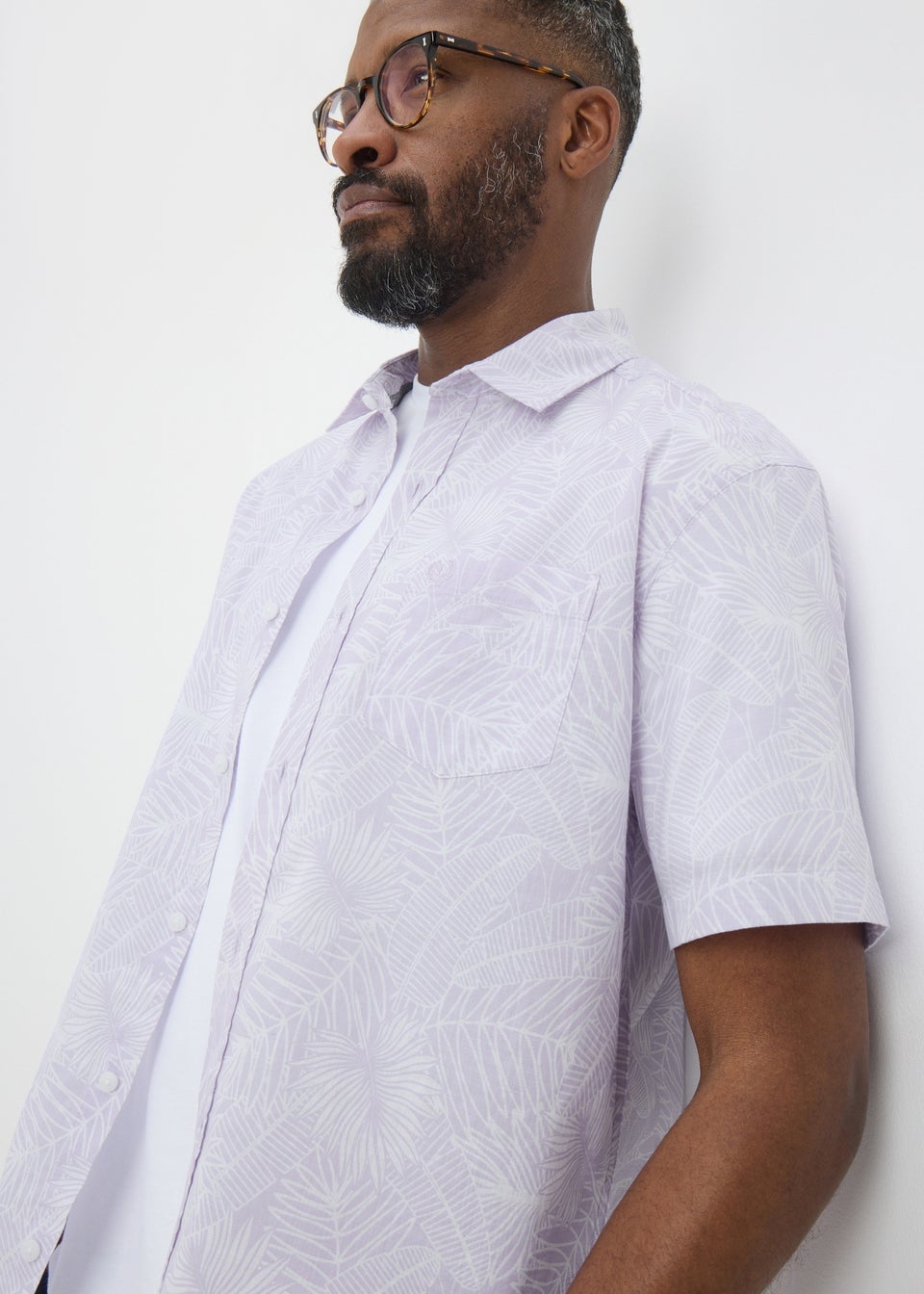 Lilac Hawaiian Print Shirt