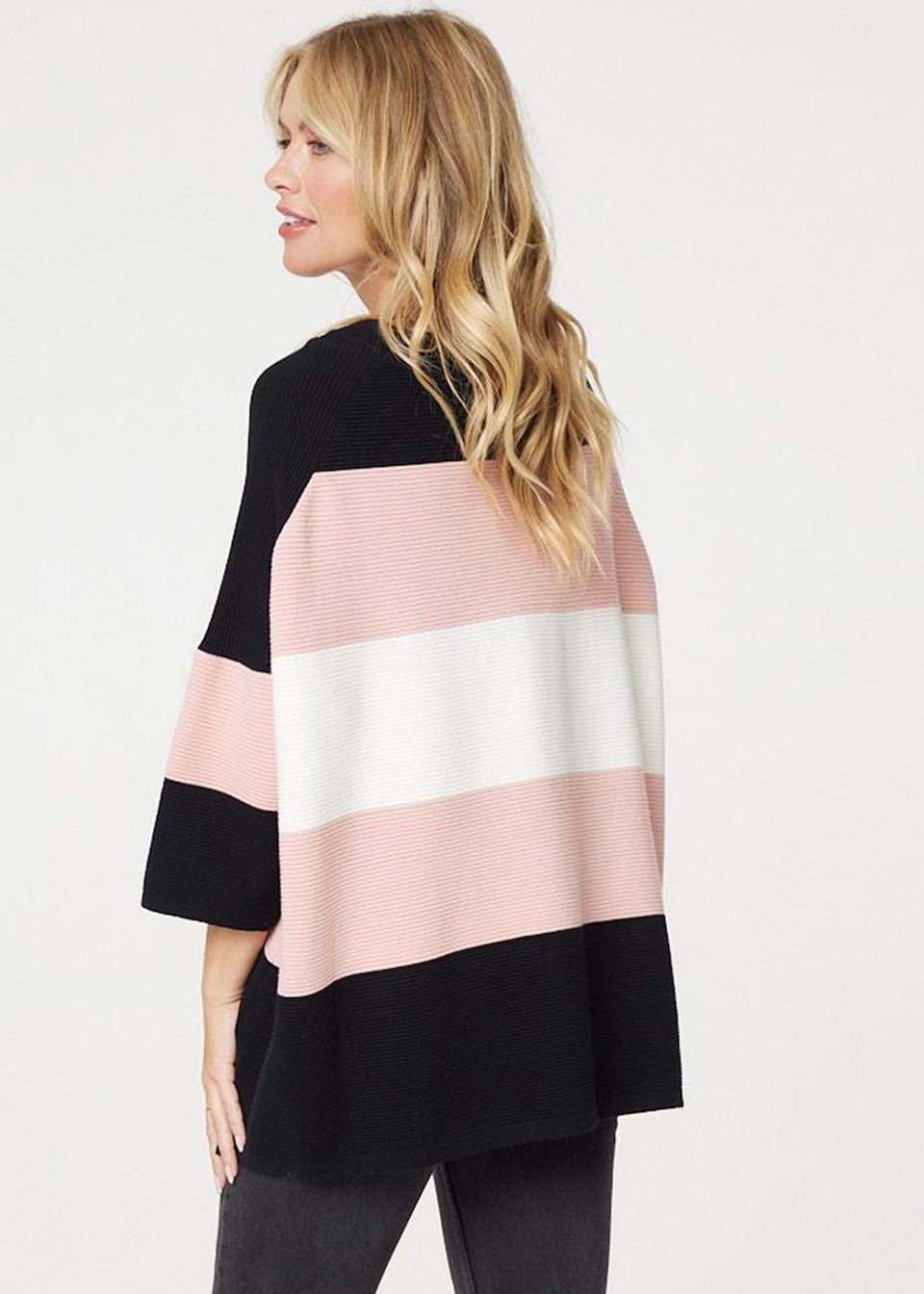 Izabel London Pink Colour Block Oversized Batwing Top