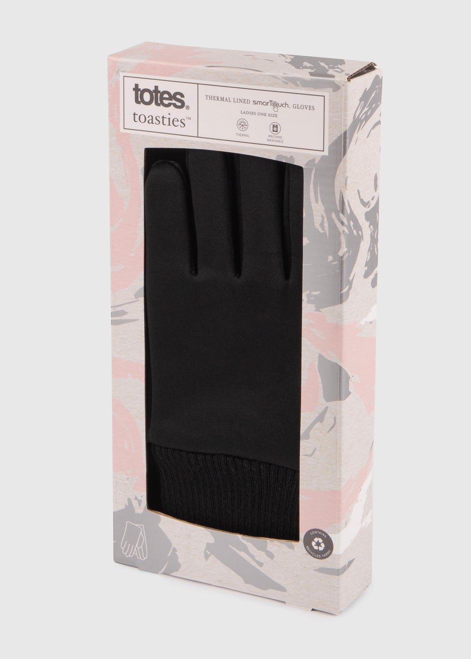 Totes Toasties Black Ladies Premium Stretch Thermal Lined Gloves with Smartouch Matalan