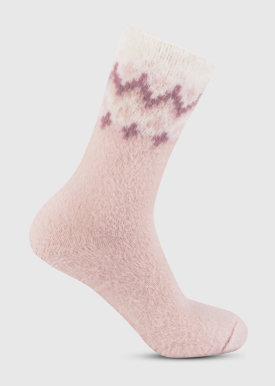 Totes Toasties Pink Ladies Fair Isle & Chenille Supersoft Bed Socks (Twin Pack)