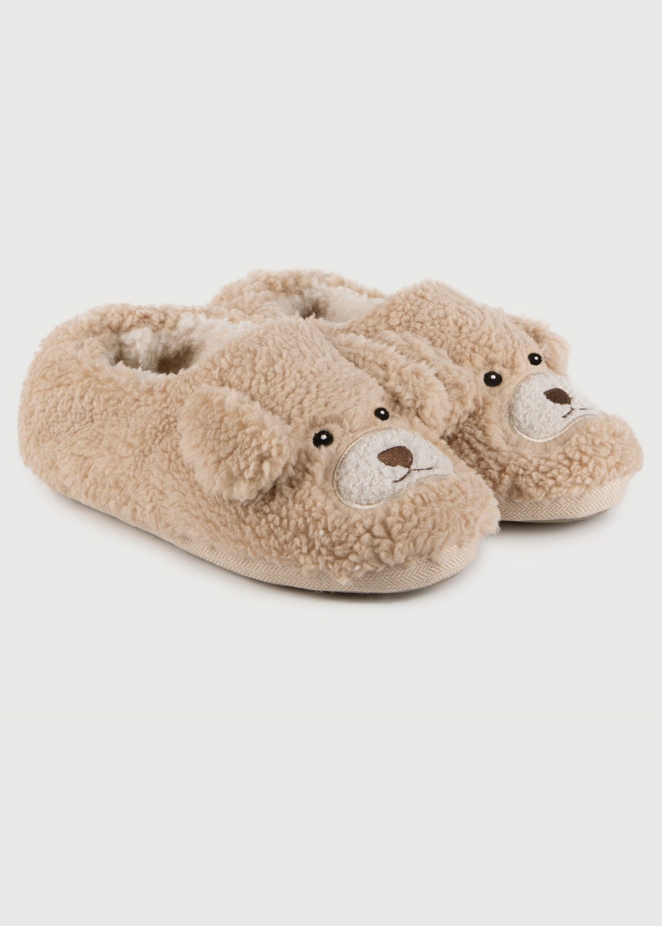 Totes Toasties Cream Ladies Novelty Borg Slippers
