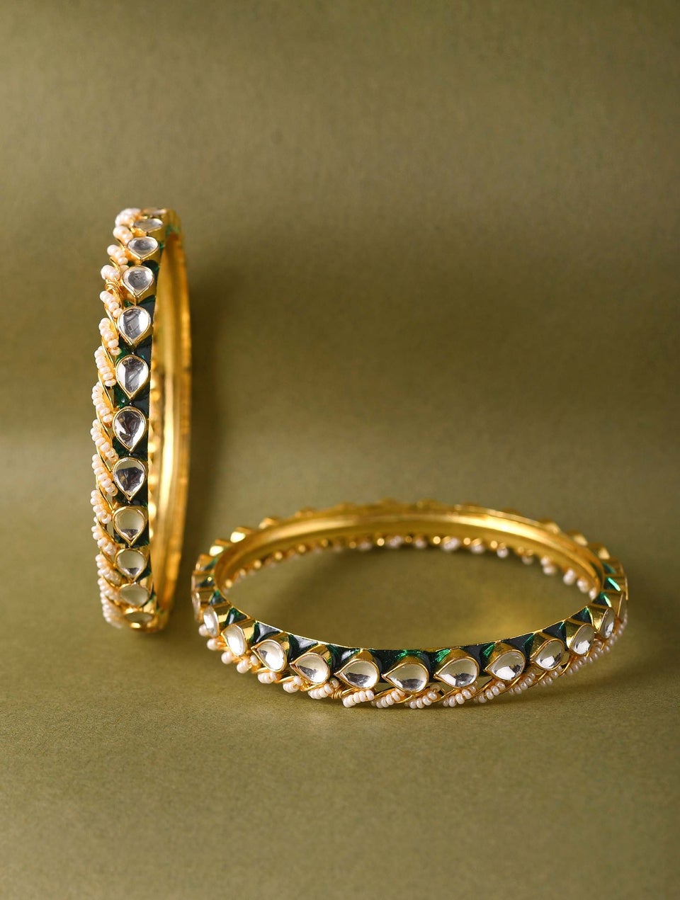 Jaypore Women Gold Fixed Copper Bangles