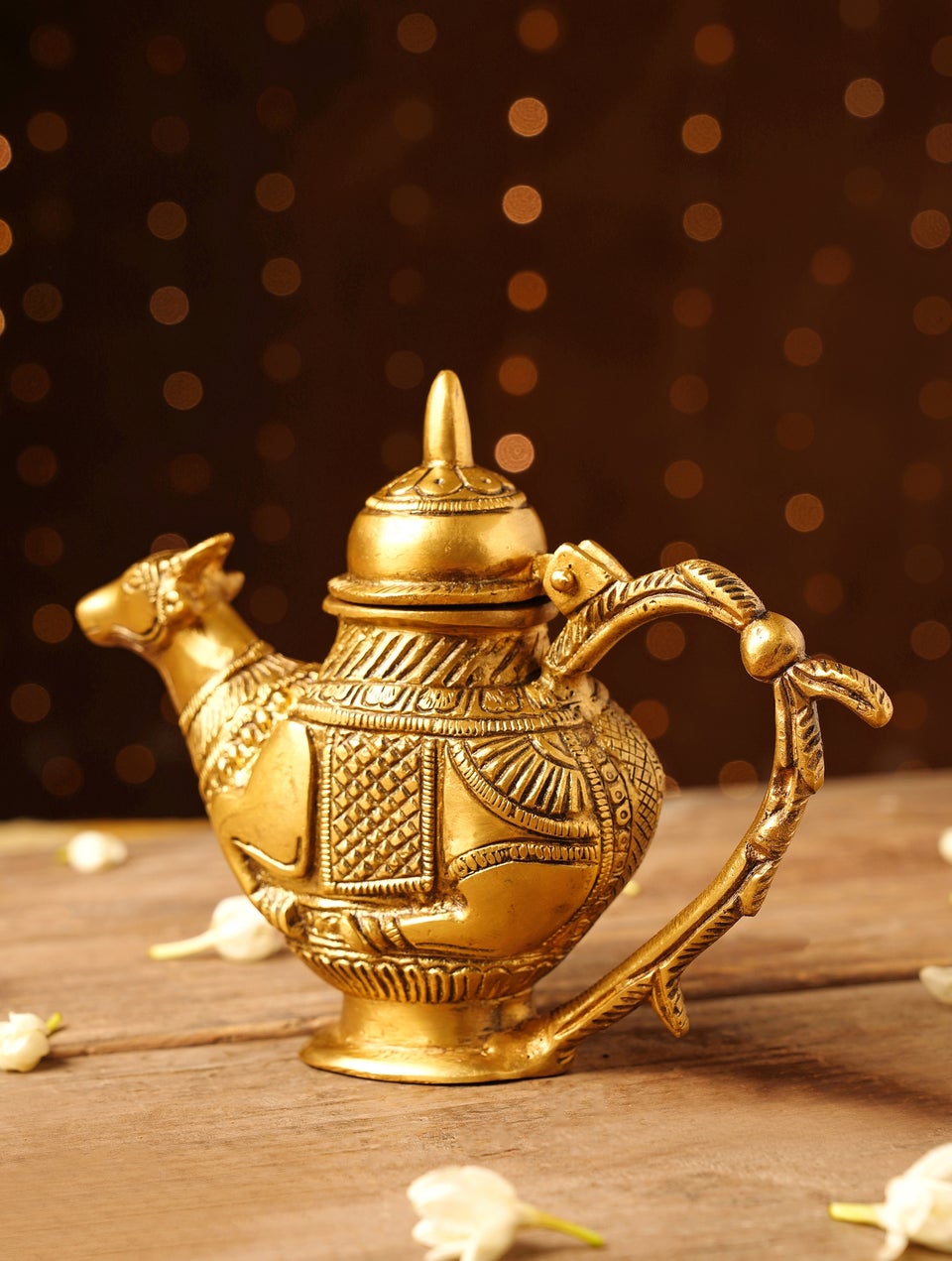 Jaypore Antique Gold Brass Hand Crafted Tabletop Accents - Free Size