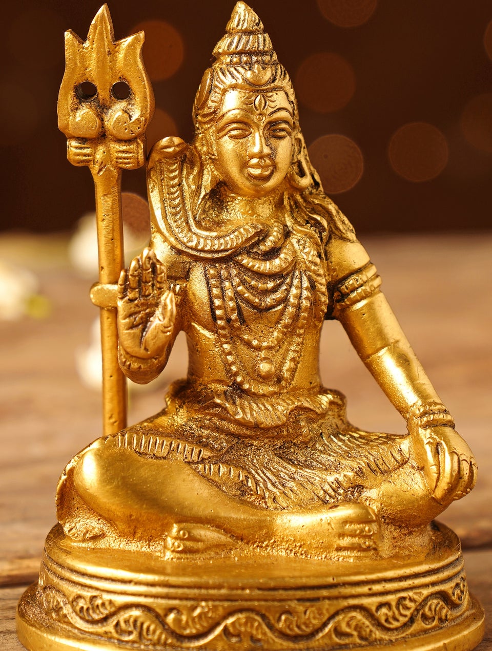 Jaypore Antique Gold Brass Shiva Idol - Free Size