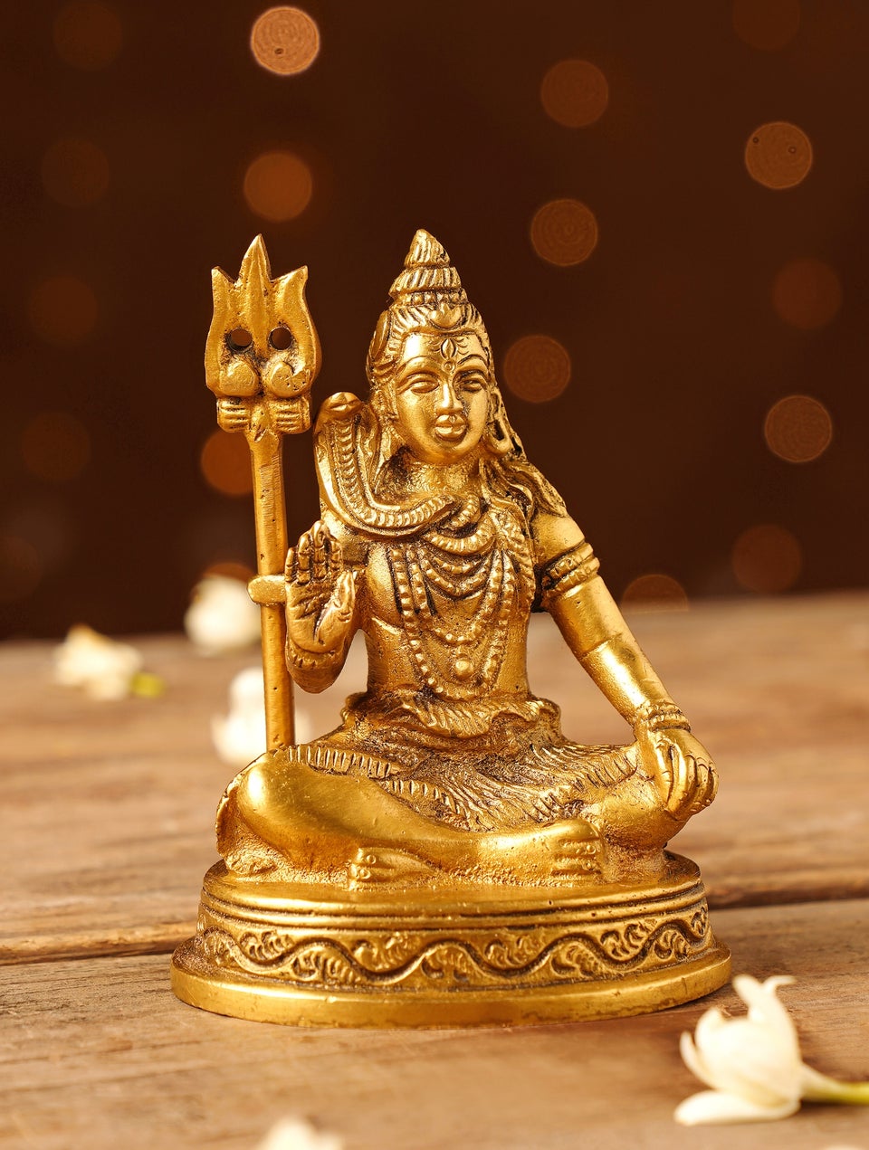 Jaypore Antique Gold Brass Shiva Idol - Free Size