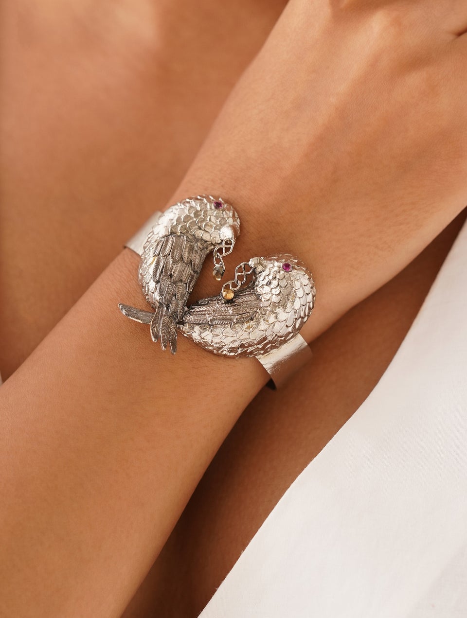 Trupti Mohta Women Silver Silver Tone Brass Cuffs - Free Size