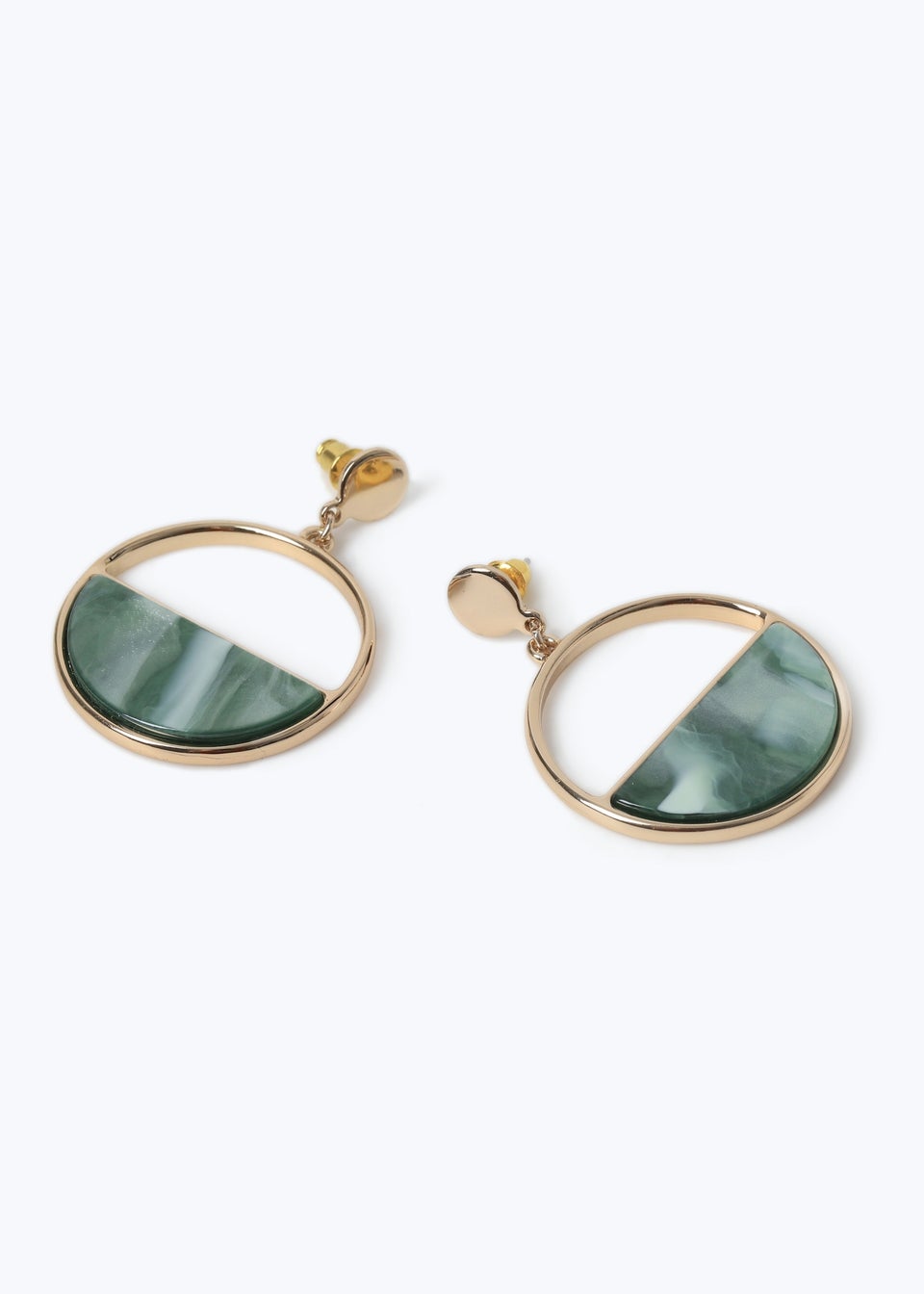 Muse Green Circle Drop Hoop Earring