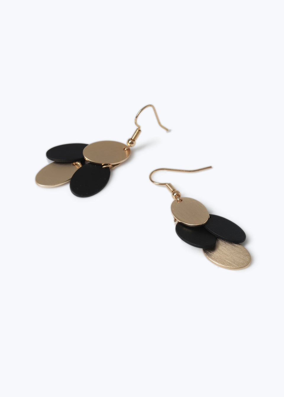 Muse Black And Gold Disc Drop Earring