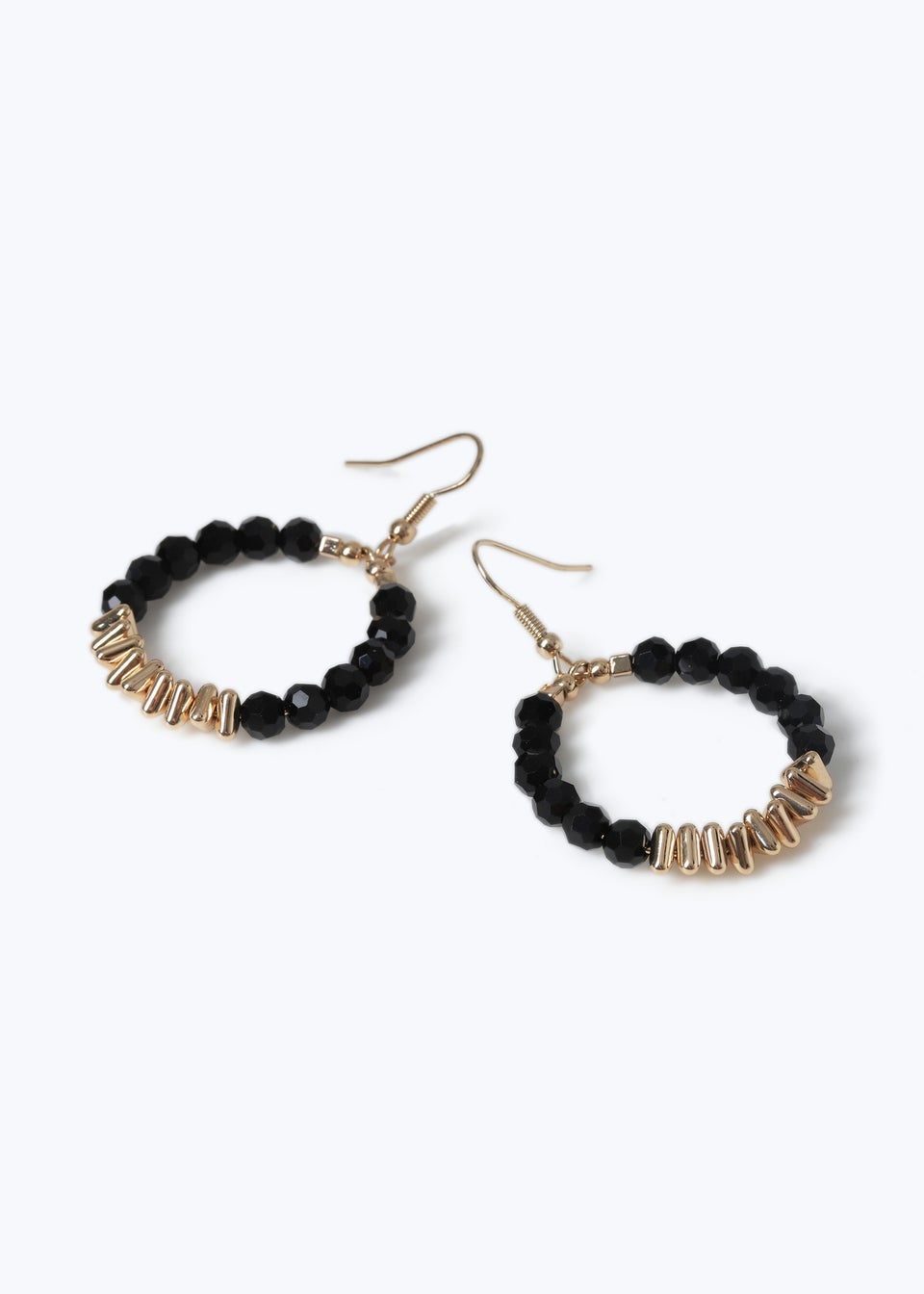 Muse Black And Gold Beaded Drop Earring