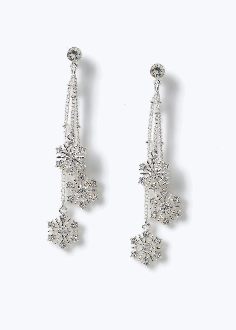 Muse Silver Christmas Snowflake Earring Matalan