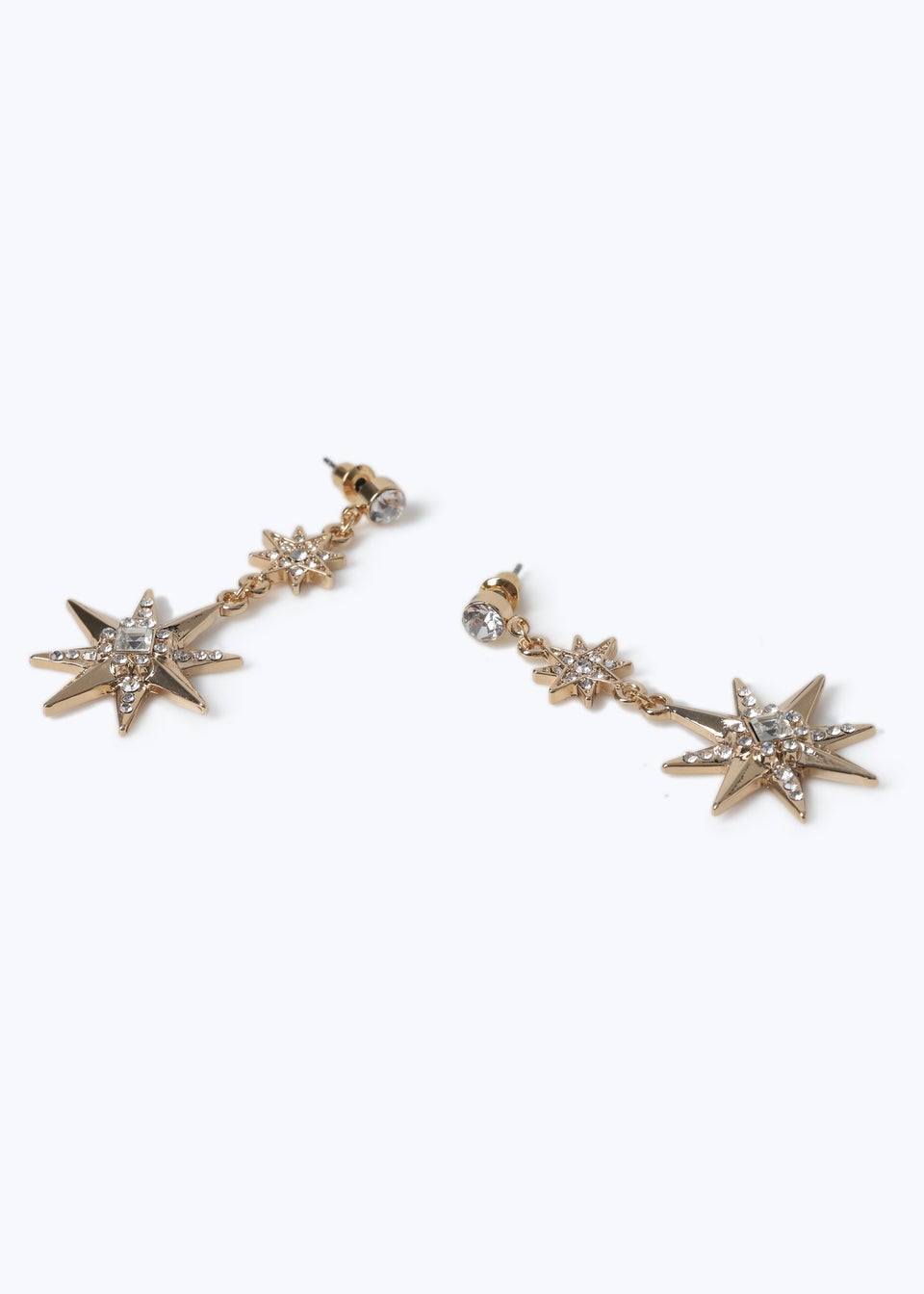 Muse Gold Sparkle Large Star Drop Earring