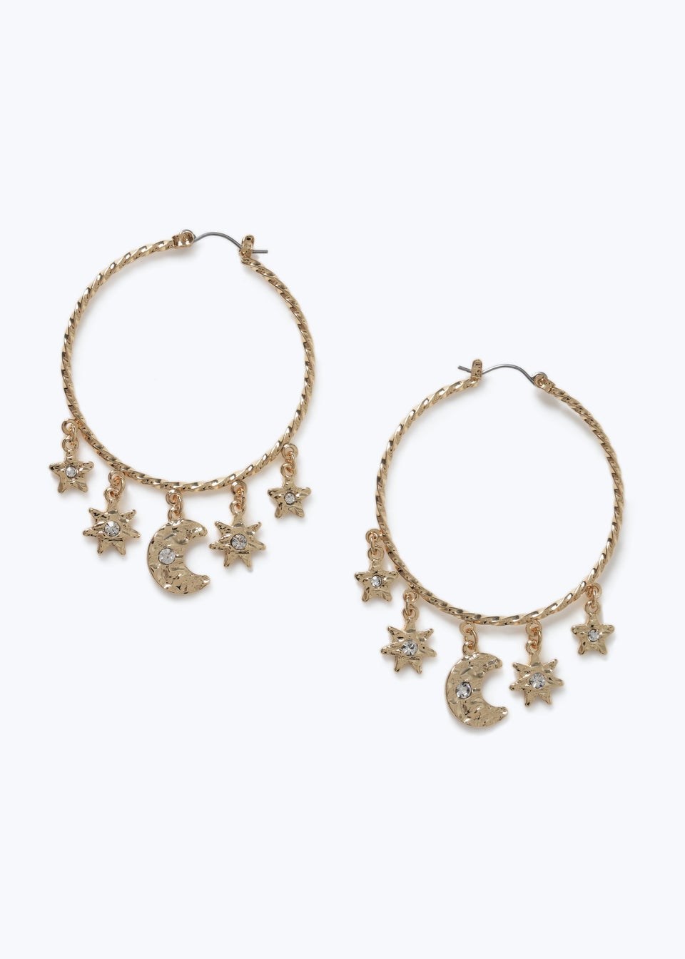 Muse Gold Star And Moon Hoop Earring