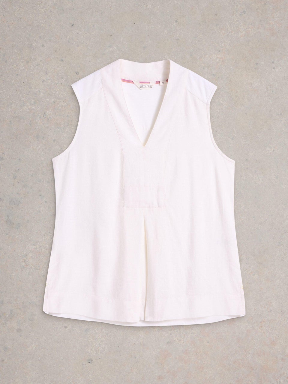 Celia Ärmellose Bluse aus Materialmix