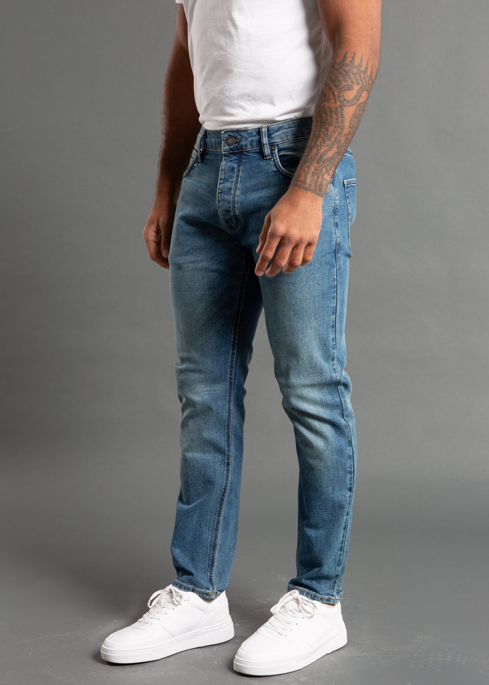 French Connection Light Blue Cotton Slim Fit Stretch Jeans