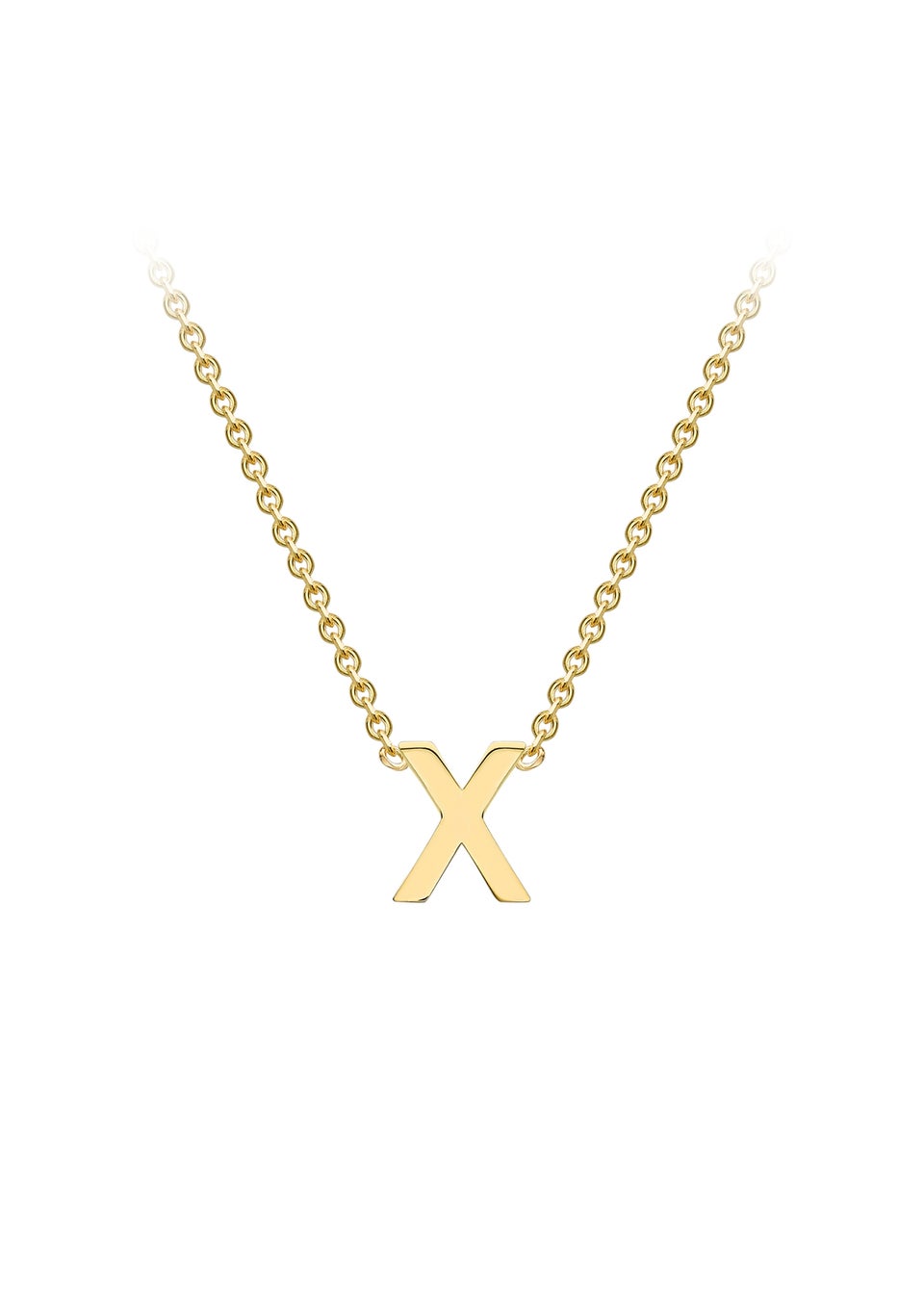 Golden Moments 9ct Yellow Gold Mini 'X' Initial Necklace