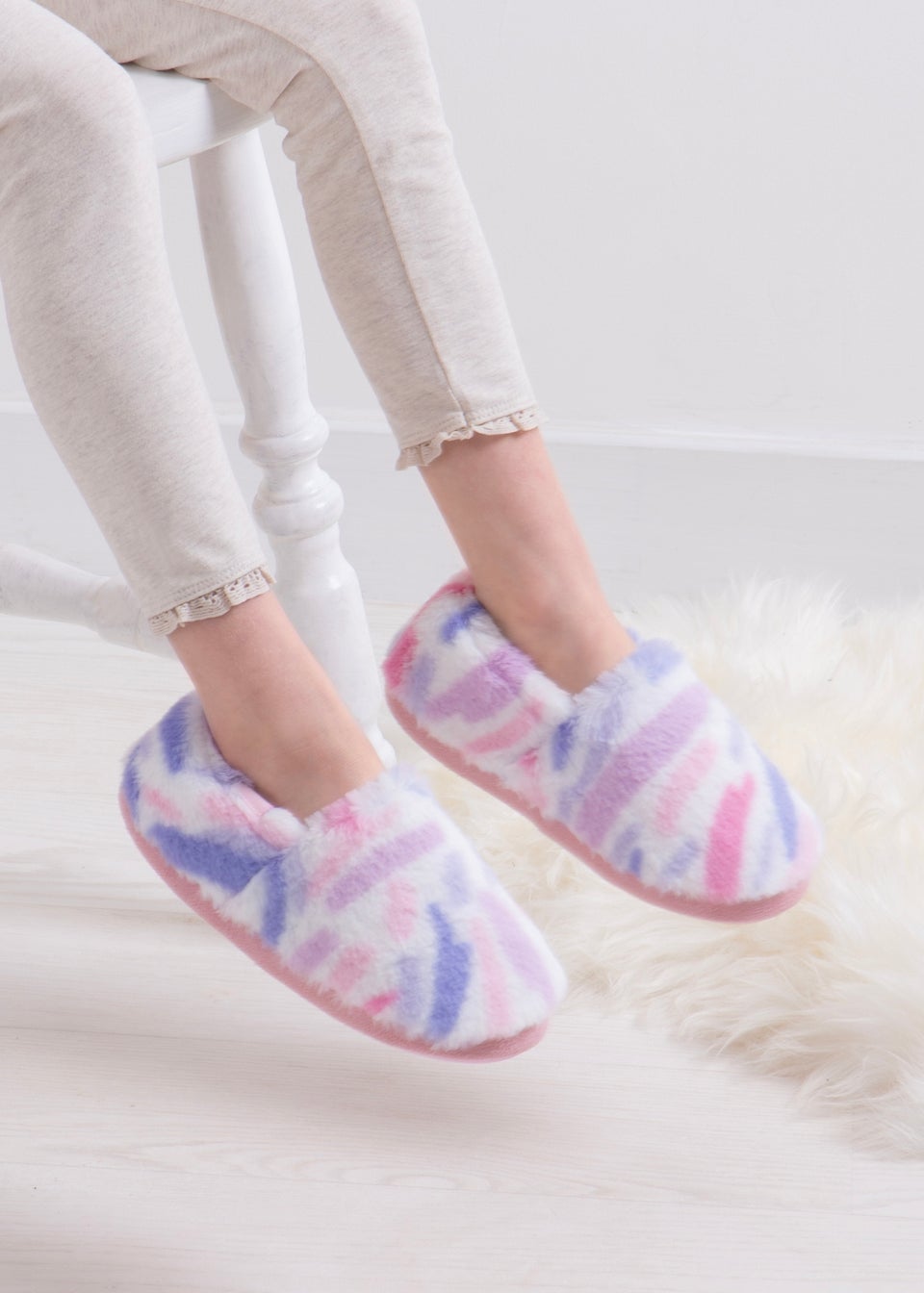 Totes Toasties Multi Girls Short Full Back Slippers